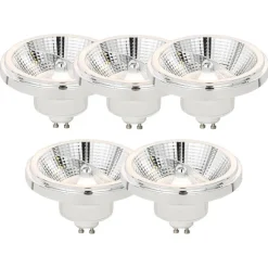 LUEDD Set mit 5 GU10 dimmbare LED-Lampe AR111 weiß 11W 810 lm 2700K