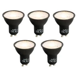 LUEDD Set mit 5 GU10 LED-Lampe schwarz 7W 610 lm 3000K
