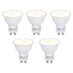 LUEDD Set mit 5 GU10 LED-Lampen mit Dämmerungssensor 5W 380lm 2700K