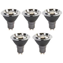 LUEDD Set mit 5 GU10 3-Stufen-Dimm-zu-Warm-LED-Lampen AR70 6W 320lm 2000-3000K