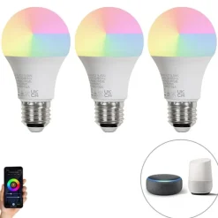 LUEDD Set mit 3 intelligenten E27-LED-Lampen A60 matt RGBW 8,5 W 806 lm 2700 K