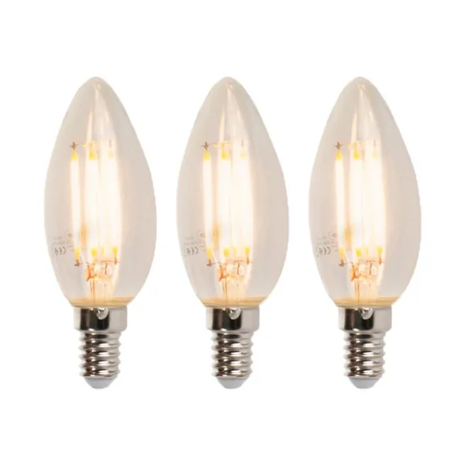 LUEDD Set mit 3 LED E14 dimmbaren Kerzenlampen B35 5W 380lm 2700K