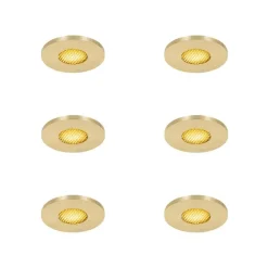 QAZQA Set mit 6 modernen Badezimmer-Einbaustrahlern Gold IP54 - Shed Honey
