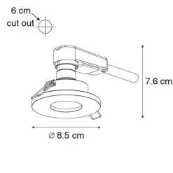 QAZQA Set mit 6 modernen Badezimmer-Einbauspots weiß - Shed