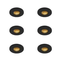 QAZQA Set mit 6 modernen Badezimmer-Einbaustrahlern schwarz IP54 - Shed Honey