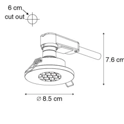 QAZQA Set mit 6 modernen Badezimmer-Einbaustrahlern schwarz IP54 - Shed Honey