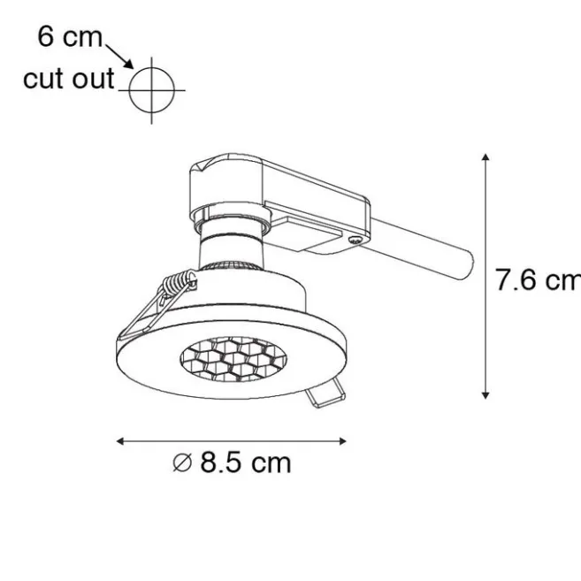 QAZQA Set mit 6 modernen Badezimmer-Einbaustrahlern schwarz IP54 - Shed Honey