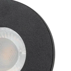 QAZQA Set mit 6 modernen Badezimmer-Einbaustrahlern schwarz - Shed