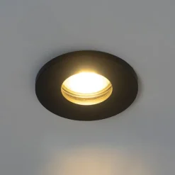 QAZQA Set mit 6 modernen Badezimmer-Einbaustrahlern schwarz - Shed