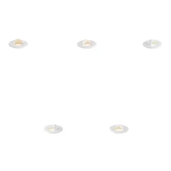 QAZQA Set mit 5 modernen Bodeneinbaustrahlern weiß inkl. LED IP67 - Linsey