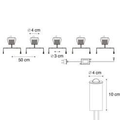 QAZQA Set mit 5 modernen Bodeneinbaustrahlern weiß inkl. LED IP67 - Linsey