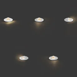 QAZQA Set mit 5 modernen Bodeneinbaustrahlern weiß inkl. LED IP67 - Linsey