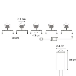 QAZQA Set mit 5 modernen Bodeneinbaustrahlern Aluminium inkl. LED IP67 - Linsey
