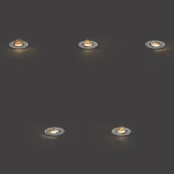 QAZQA Set mit 5 modernen Bodeneinbaustrahlern Aluminium inkl. LED IP67 - Linsey