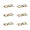 QAZQA Set mit 6 modernen Einbaustrahlern Beige GU10 50mm Verstellbar 2-Lichter - Qure