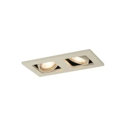QAZQA Set mit 6 modernen Einbaustrahlern Beige GU10 50mm Verstellbar 2-Lichter - Qure