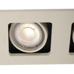 QAZQA Set mit 6 modernen Einbaustrahlern Beige GU10 50mm Verstellbar 2-Lichter - Qure