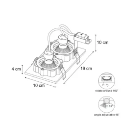 QAZQA Set mit 6 modernen Einbaustrahlern Beige GU10 50mm Verstellbar 2-Lichter - Qure