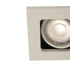 QAZQA Set mit 6 modernen Einbaustrahlern Beige GU10 50mm Verstellbar 2-Lichter - Qure