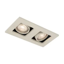 QAZQA Set mit 6 modernen Einbaustrahlern Beige GU10 50mm Verstellbar 2-Lichter - Qure