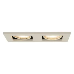 QAZQA Set mit 6 modernen Einbaustrahlern Beige GU10 50mm Verstellbar 2-Lichter - Qure