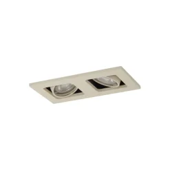 QAZQA Set mit 6 modernen Einbaustrahlern Beige GU10 50mm Verstellbar 2-Lichter - Qure
