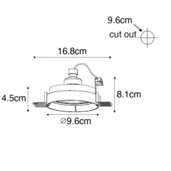 QAZQA Set mit 6 modernen Einbauspots schwarz GU10 rund randlos - Oneon Honey