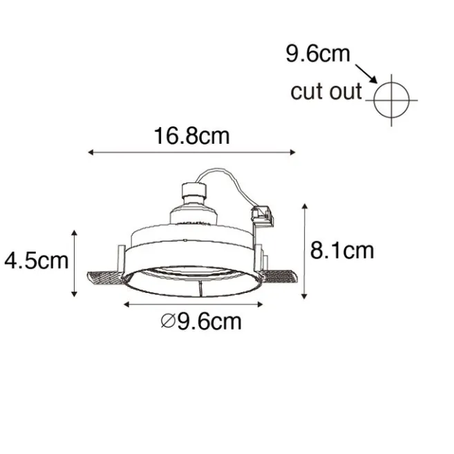 QAZQA Set mit 6 modernen Einbauspots schwarz GU10 rund randlos - Oneon Honey