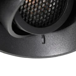 QAZQA Set mit 6 modernen Einbauspots schwarz GU10 rund randlos - Oneon Honey