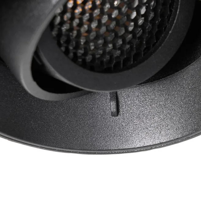 QAZQA Set mit 6 modernen Einbauspots schwarz GU10 rund randlos - Oneon Honey