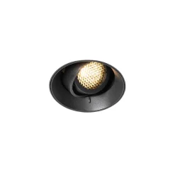 QAZQA Set mit 6 modernen Einbauspots schwarz GU10 rund randlos - Oneon Honey