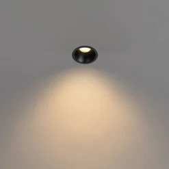 QAZQA Set mit 12 modernen Einbaustrahlern schwarz GU10 35mm IP44 - Dept