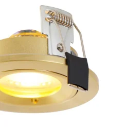 QAZQA Set mit 6 modernen Einbaustrahlern Gold Rund IP44 - Xena