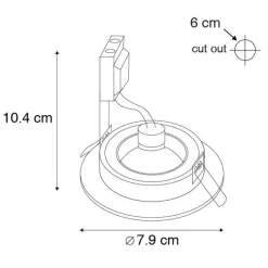 QAZQA Set mit 6 modernen Einbaustrahlern Gold Rund IP44 - Xena