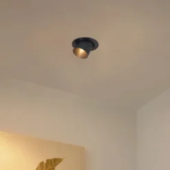 QAZQA Set mit 6 modernen Einbaustrahlern Gunmetal GU10 50mm Rund Kippbar - Installa