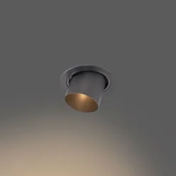 QAZQA Set mit 6 modernen Einbaustrahlern Gunmetal GU10 50mm Rund Kippbar - Installa