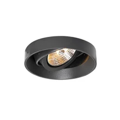 QAZQA Set mit 6 modernen Einbaustrahlern schwarz GU10 AR70 rund randlos - Oneon