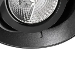 QAZQA Set mit 6 modernen Einbaustrahlern schwarz GU10 AR70 rund randlos - Oneon