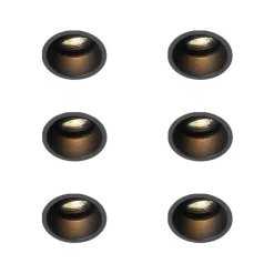 QAZQA Set mit 6 modernen Einbaustrahlern schwarz dreh- und schwenkbar - Alloy