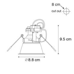QAZQA Set mit 6 modernen Einbaustrahlern schwarz dreh- und schwenkbar - Alloy