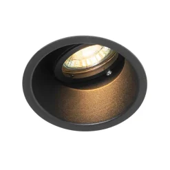 QAZQA Set mit 6 modernen Einbaustrahlern schwarz dreh- und schwenkbar - Alloy