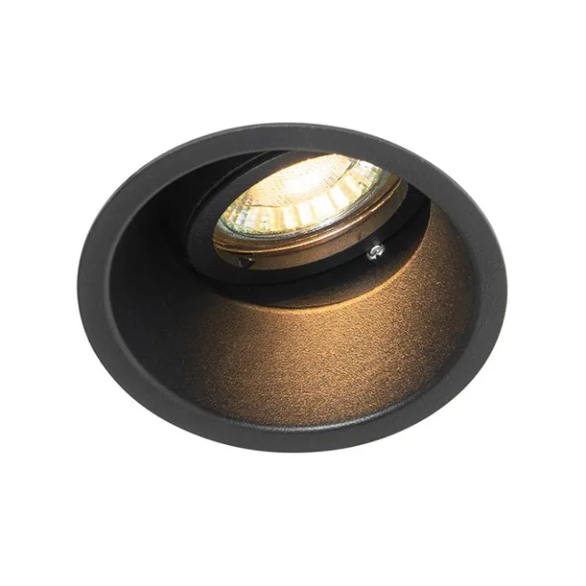 QAZQA Set mit 6 modernen Einbaustrahlern schwarz dreh- und schwenkbar - Alloy