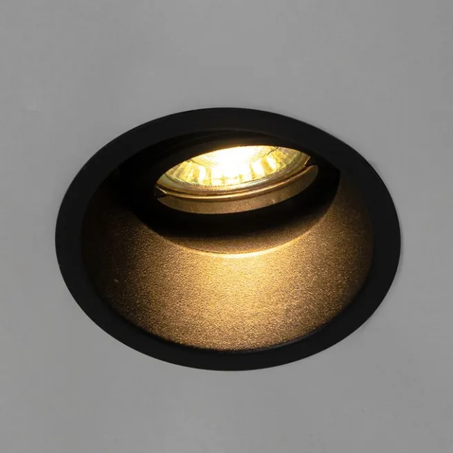 QAZQA Set mit 6 modernen Einbaustrahlern schwarz dreh- und schwenkbar - Alloy