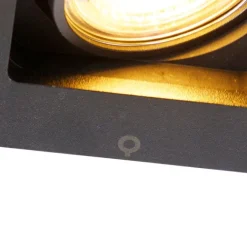 QAZQA Set mit 6 modernen Einbaustrahlern schwarz verstellbar - Qure