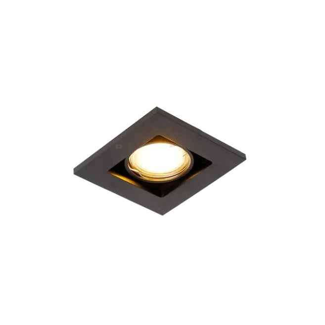 QAZQA Set mit 6 modernen Einbaustrahlern schwarz verstellbar - Qure