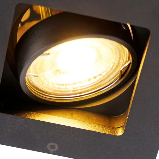 QAZQA Set mit 6 modernen Einbaustrahlern schwarz verstellbar - Qure