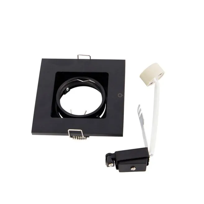 QAZQA Set mit 6 modernen Einbaustrahlern schwarz verstellbar - Qure