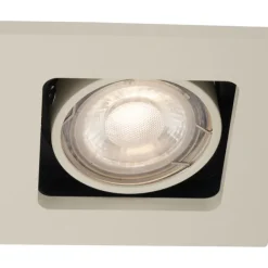 QAZQA Set mit 6 modernen Einbaustrahlern Beige GU10 50mm dreh- und kippbar - Qure