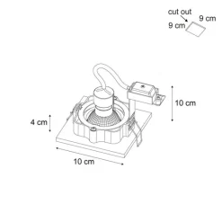 QAZQA Set mit 6 modernen Einbaustrahlern Beige GU10 50mm dreh- und kippbar - Qure