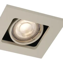 QAZQA Set mit 6 modernen Einbaustrahlern Beige GU10 50mm dreh- und kippbar - Qure